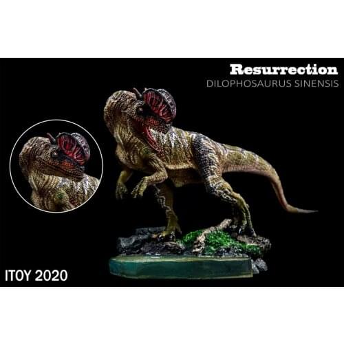 IN STOCK ITOY Dilophosaurus Statue Coelophysoidea Dinosaur Figure Animal Unisex Adults Kid Gift Toy Collector Decor Souvenir
