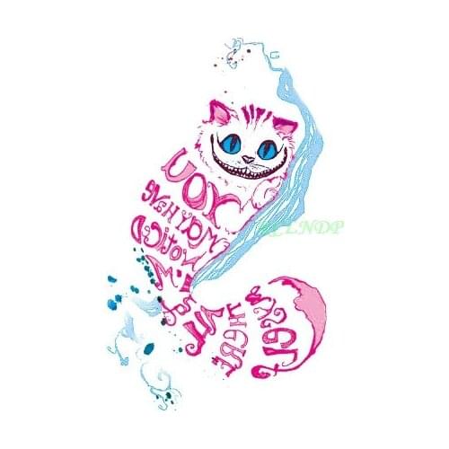 Waterproof Temporary Tattoo pink English letters on cats whole body tatto stickers flash tatoo fake tattoos for girl kids child