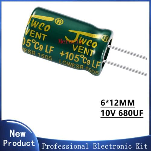 10PCS 10V 680UF 20% High frequency and low impedance in-line aluminum electrolytic capacitors long life Brand new authentic