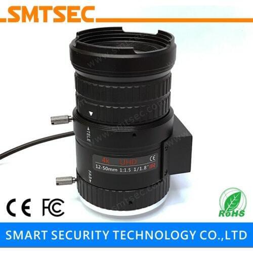 10pcs UHD 4K 12-50mm DC AUTO IRIS 1/1.8" CS Mount CCTV Lens SL-1250A4K for CCTV 4K Security Camera
