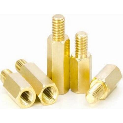 100Pcs Thread M4*12+6mm Hex Brass Standoff Spacer Screw Pillar PCB Computer PC Motherboard Female Male Standoff Spacer L=12MM