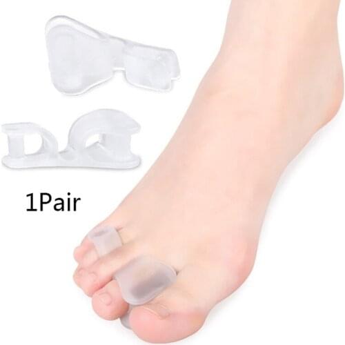 2Stuks Grote Teen Twee Gat Duim Valgus Teen Separator Siliconen Gel Voet Vingers Protector Corrector Pedicure Foot Care Tool New
