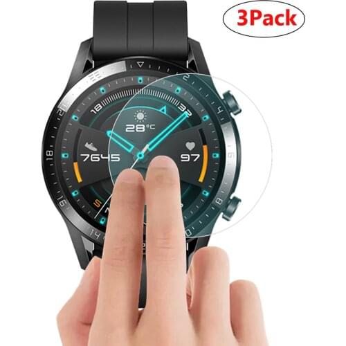 3Pcs Tempered Glass Screen Cover Film Protector For Huawei Watch GT2 46mm protector Film Smart watch accessories Anti-shatter