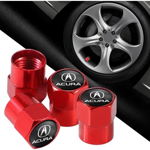 4pcs Car Wheel Tire Valve Tyre Cap Stem Covers For Acura RDX CDX TLX-L MDX NSX MDX ILX TLX Integra ZDX TLX-L RLX TSX RSX