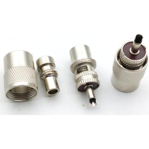 50pcs CONNECTOR UHF PL259 Male Twist-on ADAPTER Solder For RG58 RG8 RG400 LMR195 RG142 Cable