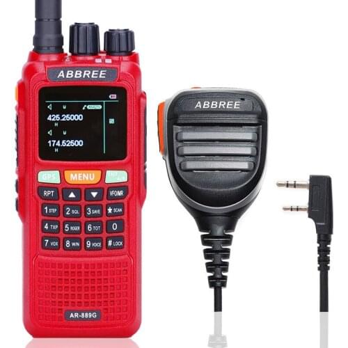 ABBREE AR-889G Walkie Talkie 10W GPS SOS 999CH Night Backlight Duplex Cross Band Repeate Dual Receiving Ham Radio+Speaker Mic