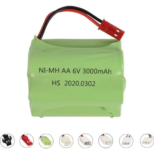 3000mah 6V NiMH AA Battery pack T model JST/SM/TAMIYA PLUG For Rc toy Car Tank Gun 6v 2400mah upgrade Battery Batterie wholesale