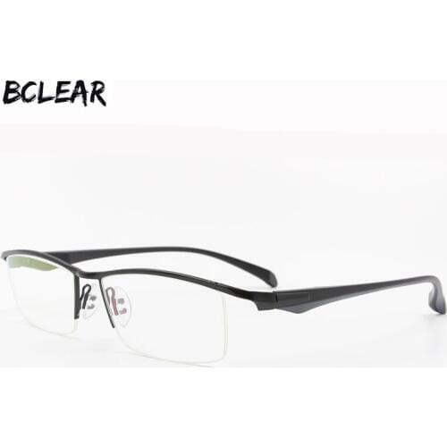 BCLEAR Brand Design Half Rim Alloy Optical Eyeglasses Frame Flexible TR90 Business Casual Men Eyewear Spectacle Fashion 2020