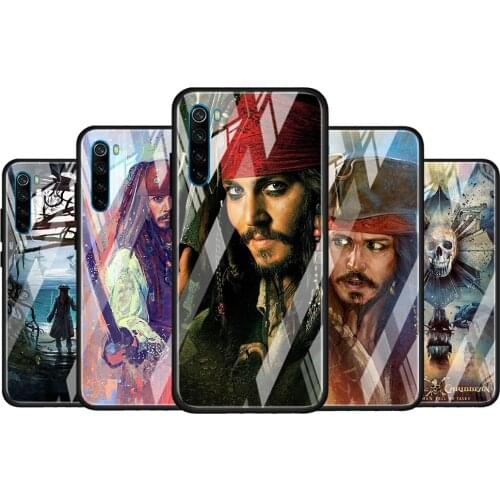 Disney Pirates of the Caribbean for Xiaomi Redmi K40 K30 K20 Pro Plus 9C 9A 9 8A 7 Luxury Shell Tempered Glass Phone Case Cover