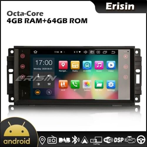 Erisin EU Warehouse 8176 7" 64G Android 10.0 DSP CarPlay & Auto DAB Autoradio for Jeep Chrysler Dodge Commander Aspen Challenger