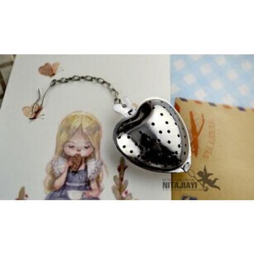 Heart Shaped Filter Tea Balls Stainless Steel Tea Strainers Oblique Tea Stick Tube Tea Infuser Steeper opp bag