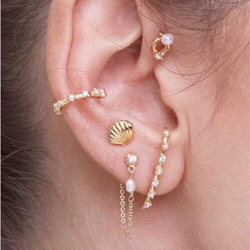 Hot sale real 925 sterling silver clip earrings gold color micro pave 5a cubic zircons minimal delicate earring women jewelry