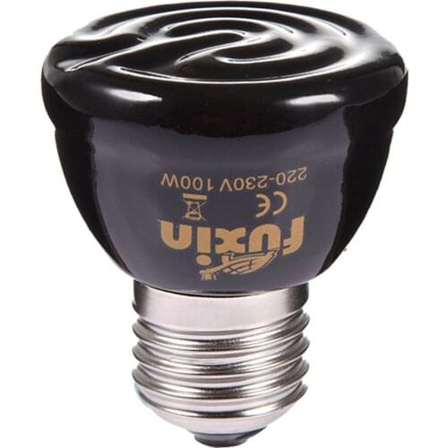 Hot SELL 25W 50W 75W 100W E27 Pet Heating Lamp Black Infrared Ceramic Emitter Heat Light Bulb Pet Brooder Reptile Lamp 220-230V