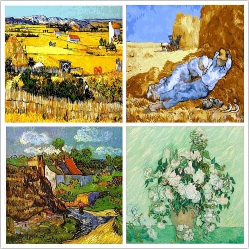 Van Gogh Painting By Number Oil Picture On Canvas DIY Kits Acrylic Paint Landscape Figure Drawing Coloring By Number Home Decor