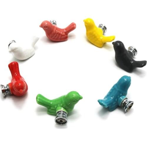 Ceramic Peace Dove Drawer Knobs 3D Cartoon Bird Cabinet Cupboard Handles Novelty Creative Fashion Furniture Handles Hardware