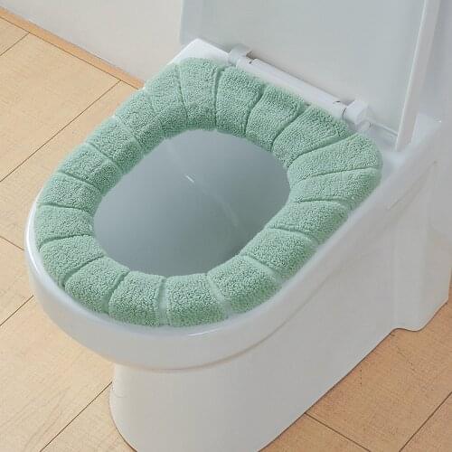 Washroom Universal Toilet Cushion Toilet Mat Thick Knitted Pumpkin Pattern Bathroom Accessories Standard Toilet Seat Cover