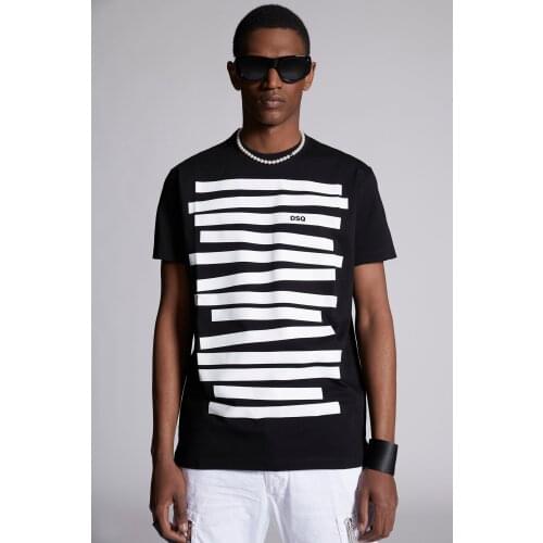 DSQ PHANTOM TURTLE Mens Short Sleeve Logo Series Graphic T-Shirt Men Fashion Print Cotton Tees Breathable Quality Tops D80512