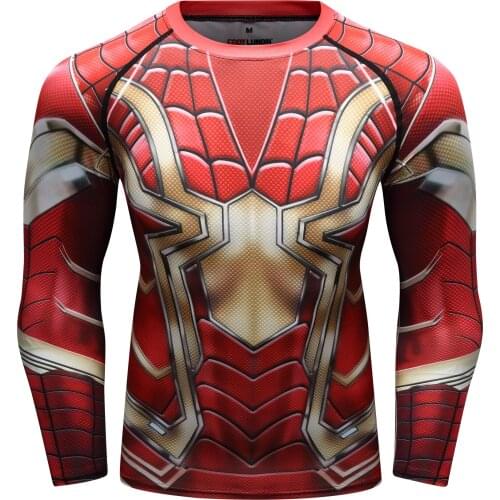 Mens Digital Sublimation Printed Rash Guard Running Tops Gym Long Sleeve