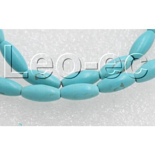 Natural 6X12mm oval Blue turquoises Loose Strand For Jewelry Making DIY 15" V1300
