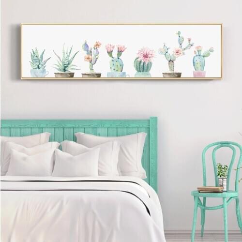 Large Cactus Flower Posters And Prints Tropical Plant Wall Art Canvas Painting Pictures Minimalist Nordic Decoration Home