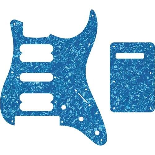 Pleroo Guitar strat HSS Pickguard and 11 Screws for Fender Stratocaster Floyd Rose Bridge Cut with HSH pickups & Back Plate
