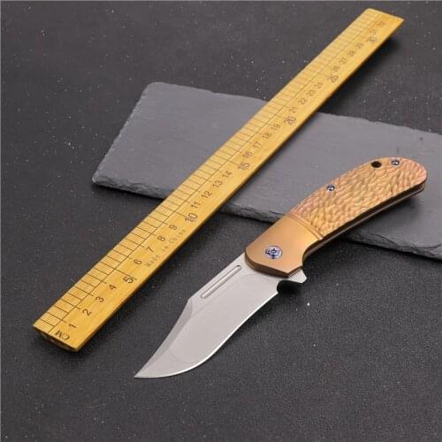 Outdoor camping folding knife m390 steel TC4 titanium alloy handle sharp pocket hunting knife tactical EDC tool military knife