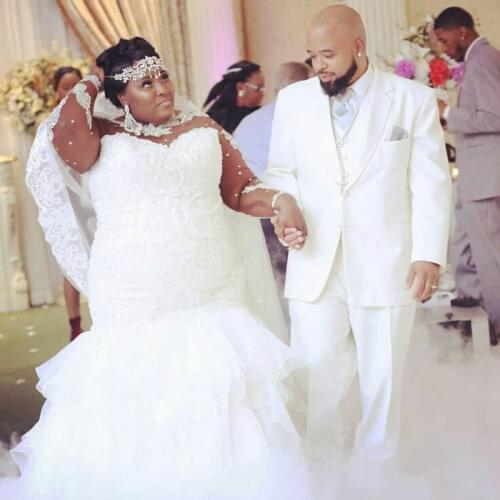 Latest Men Tuxedo Suits for Wedding White Groom Blazer Groomsmen Jacket Best Man Costume Homme 3Piece Slim Fit Terno Masculino