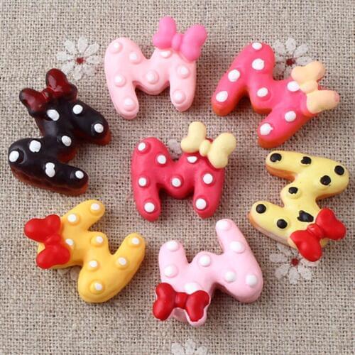 Lovely letter M resin tie accessories diy hair rope clip accessories handmade 24*21mm 50pcs
