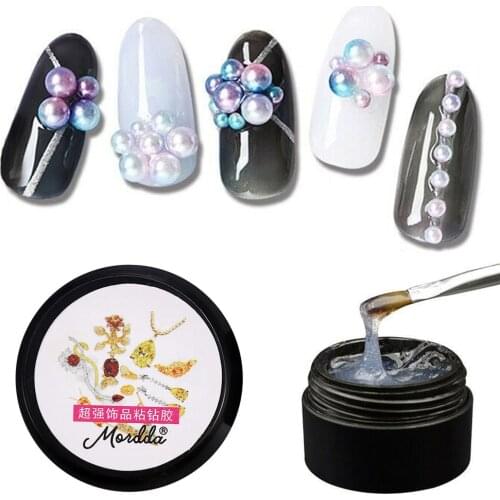 Rhinestone Clear Glue Long Lasting Nail Art Gel Super Sticky Adhesive UV Gel Nail Polish Glue Nails Tips DIY Tool Accessories