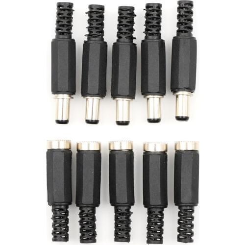 DC Power Connectors Pin Female Plug Jack + Male Plug Jack Socket Adapter PCB Mount DIY Adapter Connectors