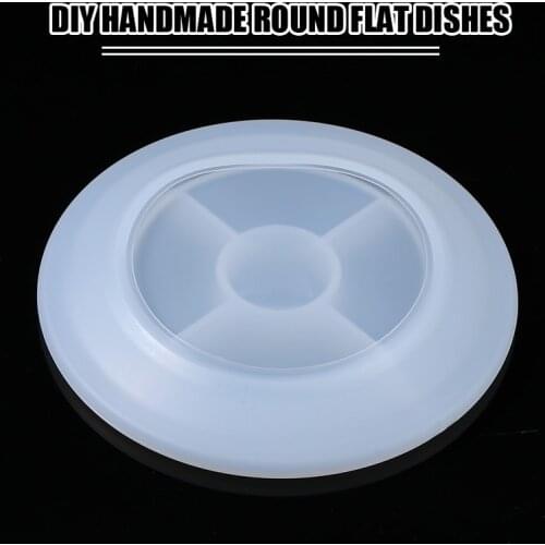 Silicone Round Tray Fruit Plate Mold Handcrafted Dish Resin Mold Crystal Table Plate Decoration Silicone Mold