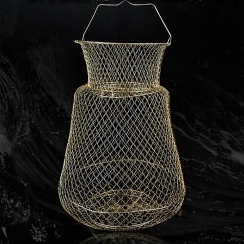 1 Piece Of Foldable Wire Fishing Cage, Fish, Crab, Squid, Shrimp Catcher, Spring Door, Portable Fish Net Fishing Pot