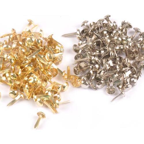 100Pcs Mix Round Brads Silver/golden Embellishments For Scrapbooking Metal Crafts Fastener Brad For Diy Decorations c2252