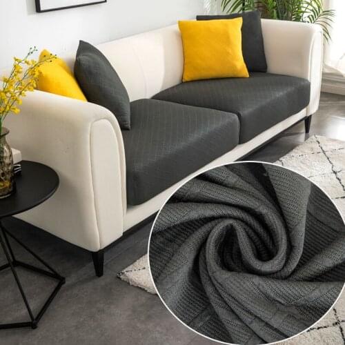 Corner Sofa Cushion Cover Jacquard Thick Seat Cushion Slipcover All-inclusive Elastic Solid Color Removable Couch Cover