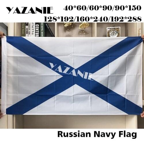 YAZANIE Any Size Russian National Navy St. Andrews Flags and Banners Russian Army Military Naval Ensign of Russia Flag