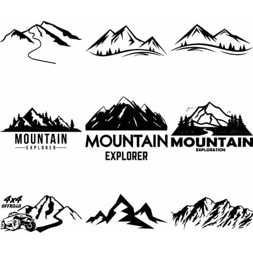 Funny Mountain Car Sticker Car Rearview Mirror Sticker Auto Body Styling Stickers Accessories 12cm*2cm