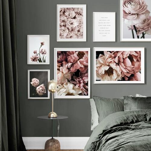 Decoration Petal Peony Flower Wall Art Canvas Painting Fresh Botanical Posters And Prints Modern Wall Pictures For Living Room