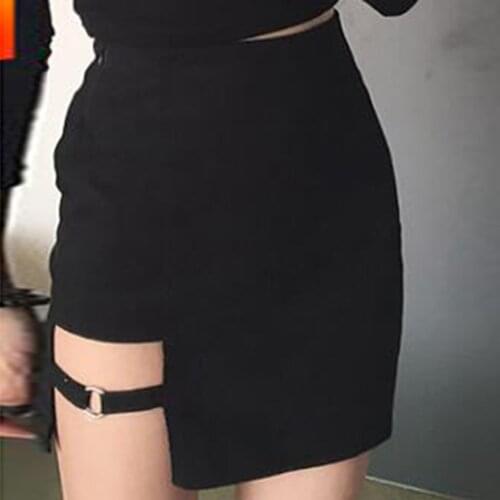 Women Ladies Fashion Sexy Split Mini Dress European style skirt hot skirt Classic black hot girl skirt A40