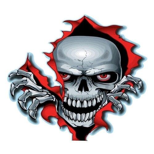 1Pcs Skull Decal Horrific Skeleton Vinyl Car Stickers Vehicle Styling Reflective Removable Waterproof Sticker PET