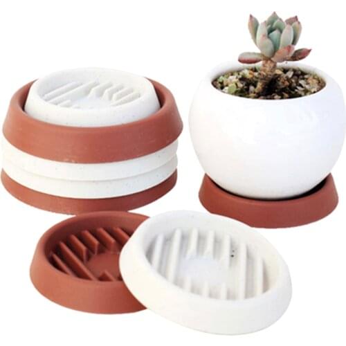 1PC Durable PP resin round flower pot drain tray Succulent flower pot breathable base