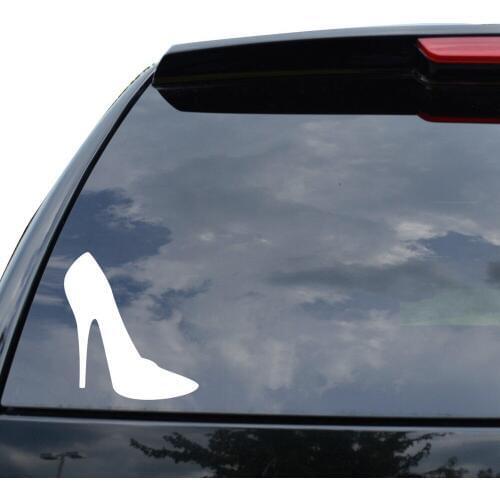 17*15.5cm WOMEN FASHION HIGH HEEL SHOE Decal Sticker Car Truck Motorcycle Tall White Beauty Temptation Body Car Stickers Decals