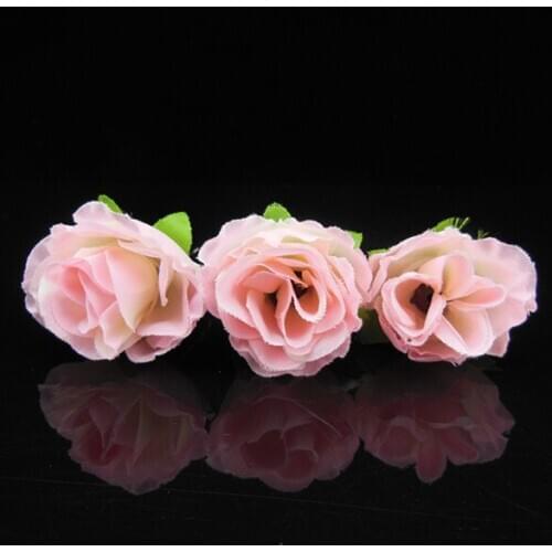 200 Pcs 2015 NEW Free Shipping Bridal Floral Pink Flower Bun Prom Wedding Lot Hair Pins Hair Clips Headband