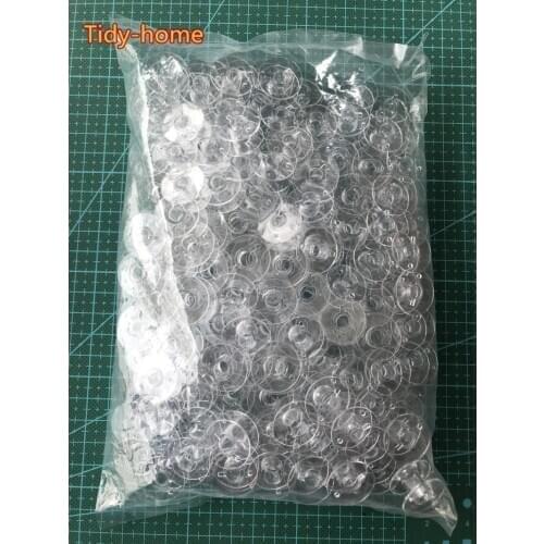 200pcs/lot Wholesale Good Quality Household Sewing Machine Bobbins Sewing Spools Transparent Bobbins Spool Plastic Empty Bobbin