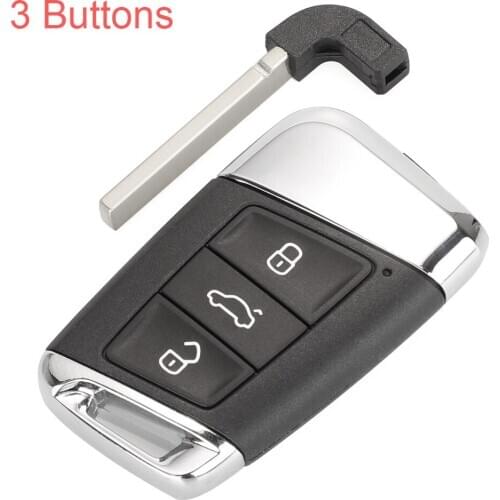 3 Button Smart Car Key Shell Case Replacement With Insert Blade Fit for Volkswagen New Magotan B5 A7 Variant Golf
