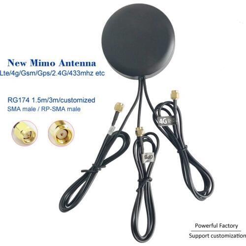 WiFi 2.4GHz indoor active GPS 3x3 three-wire mimo antenna lte 4gRG174 cable 1.5M feeder SMA male connector 1PCS