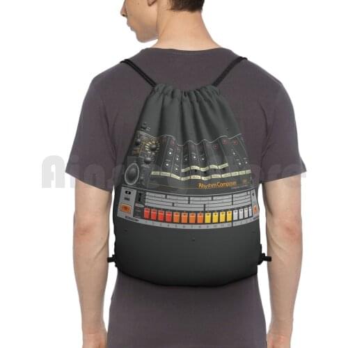 808 Analog Drum Machine Backpack Drawstring Bag Riding Climbing Gym Bag Tr 909 Drum Machine Vintage Synthesizer Music Synth