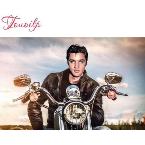 Touoilp 5D diamond embroidery square&round diamond sets decorative diy Elvis and motorcycle 5d diamond painting mountain