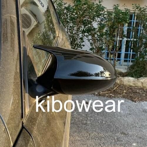 Black Side Wing Mirror Cover cap for BMW E90 E91 E92 E93 2006 2007 E80 E81 E87 PRE-LCI Horn Shape replace caps 2005