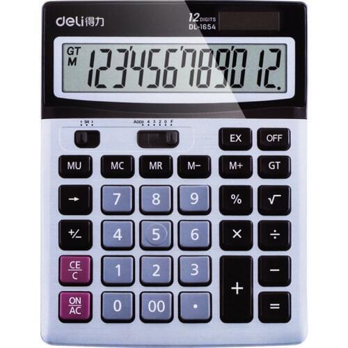 Dual Power Widescreen Desktop Calculator Financial Computer Grey Calculadora Office Accessories Stationary Canetas Marcador