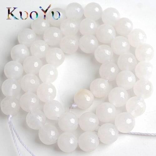 Faceted White Crystal Beads Round Loose Spacer Beads 15'Strand 4/6/8/10/12mm Natural Stone For Jewelry Making DIY Bracelets